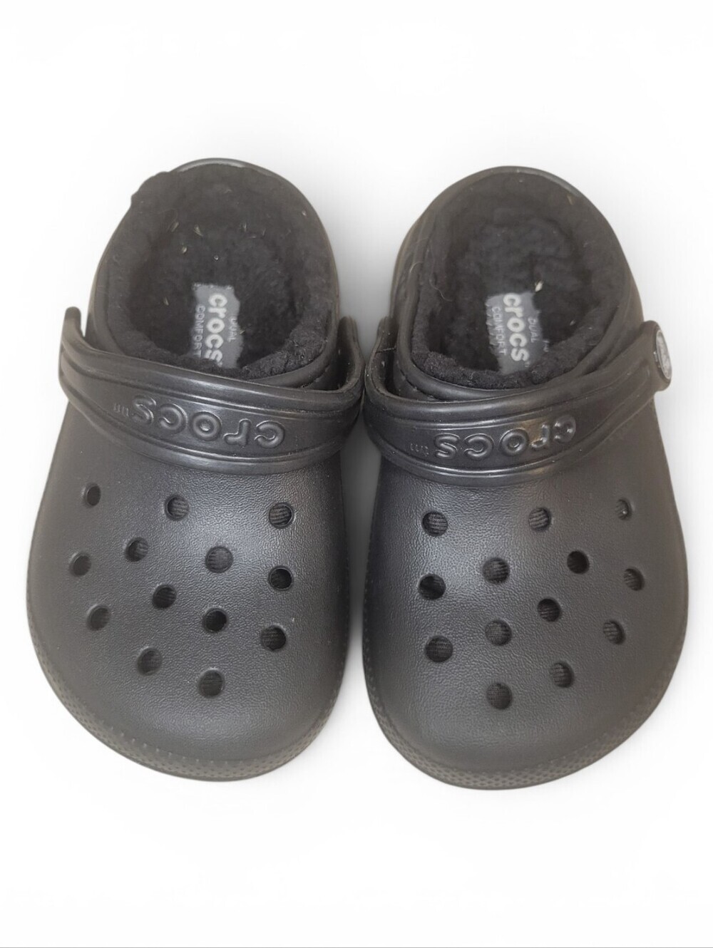 CROCS Kids Classic Clog with Black Fuzzy Lining